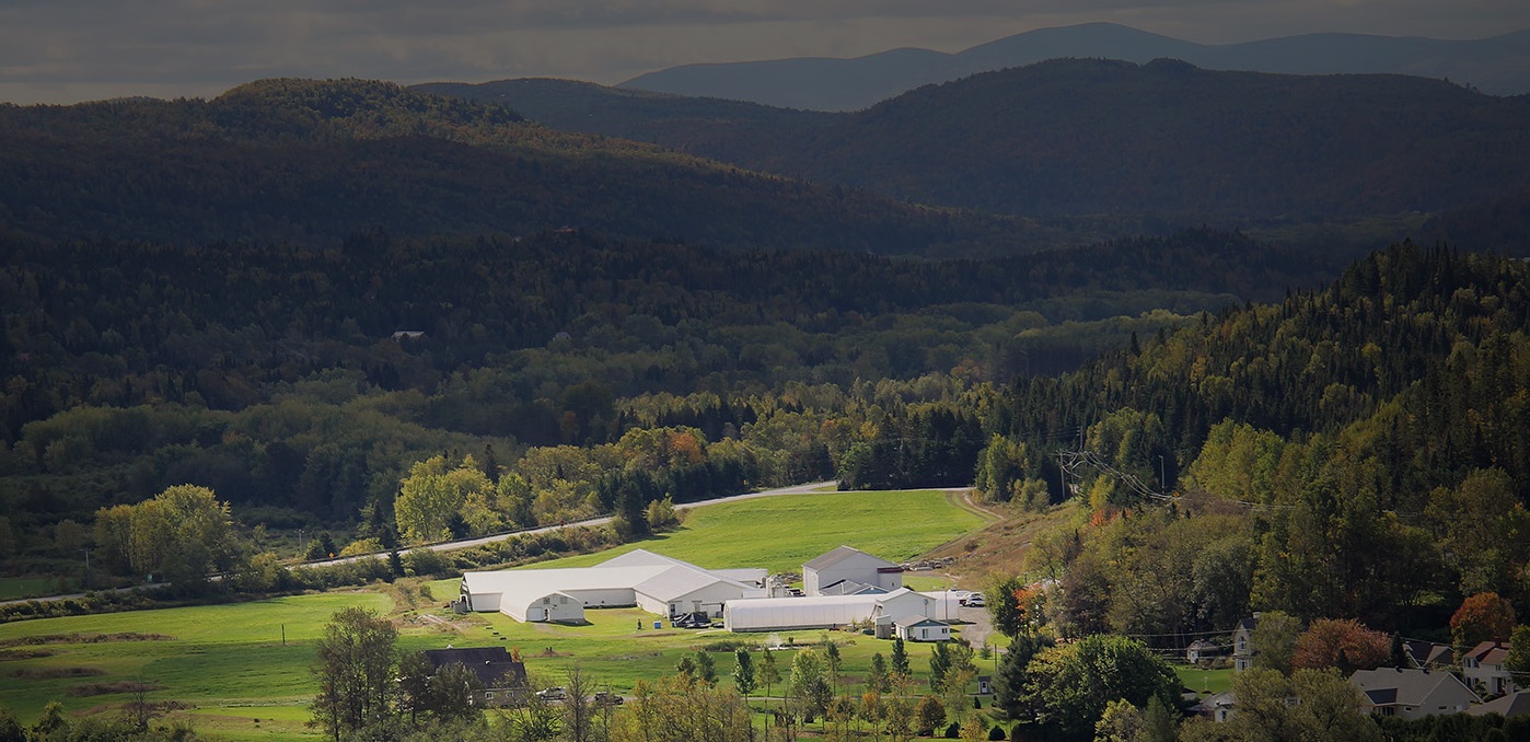 Aerial view of the fish farm